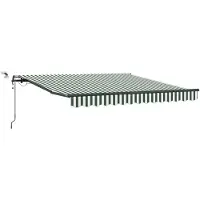 vidaXL Uitschuifbare luifel Groen en Wit 300 x 250 cm Polyester