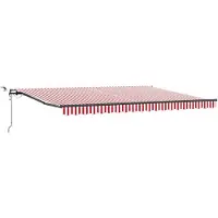 vidaXL Uitschuifbare luifel Rood en Wit 450 × 350 cm Polyester