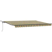 vidaXL Uitschuifbare luifel Groen en geel 450 × 300 cm Polyester