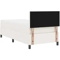 vidaXL LED Box Spring Bed Crème en Wit 100 x 200 cm Corduroy stof