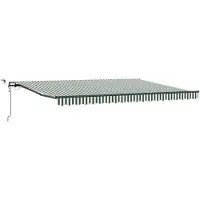 vidaXL Uitschuifbare luifel Groen en Wit 450 × 300 cm Polyester