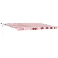 vidaXL Uitschuifbare luifel Rood en Wit 450 × 300 cm Polyester
