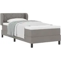 vidaXL Boxspring bed met hoofdeinde Taupe 100 x 200 cm Stof