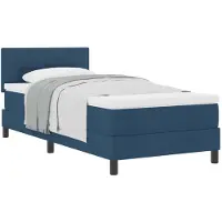 vidaXL Boxspring bed met hoofdeinde Blauw 90 x 200 cm Stof