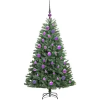 vidaXL Kunstmatige Hinged Kerstboom Groen 120 cm PVC en Metalen