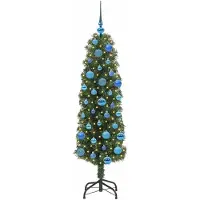 vidaXL Kunstkerstboom Groen 150 cm PVC en Staal en Kunststof