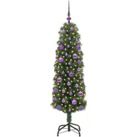 vidaXL Kunstkerstboom Groen 150 cm PVC en Staal en Kunststof