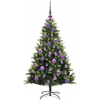 vidaXL Kunstmatige Gehingde Kerstboom 150 LEDs Groen 120 cm PVC en PE