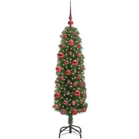 vidaXL Kunstkerstboom Groen 150 cm PVC en Staal en Kunststof