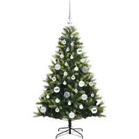 vidaXL Kunstmatige Gehingde Kerstboom 150 LEDs Groen 120 cm PVC en PE