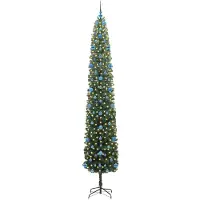vidaXL Kunstkerstboom Groen 270 cm PVC en Staal en Kunststof