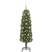 vidaXL Kunstkerstboom Groen 150 cm PVC en Staal en Kunststof