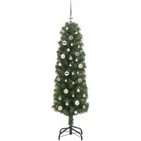 vidaXL Kunstkerstboom Groen 150 cm PVC en Staal en Kunststof