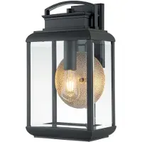 QUOIZEL LED Wand Buitenlamp Byron | 1X E27 Max 60W | IP44 | Dimbaar | Graphite with Pewter Reflector
