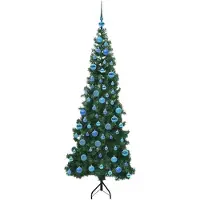 vidaXL Hoek Kunstkerstboom met 300 LED Groen 180 cm PVC en Metalen