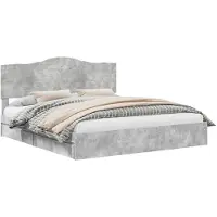 vidaXL Opbergbed met lade Beton Grijs 200 x 200 cm Bewerkt hout