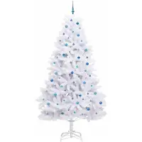 vidaXL Kunstmatige Hinged Kerstboom Wit 270 cm PVC en Staal