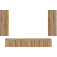 vidaXL Tv-meubelset 3 st Artisan Eiken Bewerkt hout