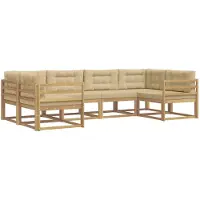 vidaXL Buiten bank set 6 st Wit en Beige