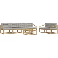 vidaXL Buiten bank set 6 st Wit en Lichtgrijs