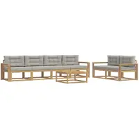 vidaXL Buiten bank set 6 st Wit en Lichtgrijs