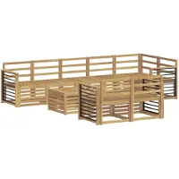 vidaXL Buiten bank set 9 st Wit Massief Acacia Hout