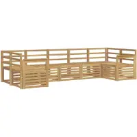 vidaXL Buiten bank set 7 st Wit Massief Acacia Hout