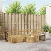 vidaXL Buiten bank set 7 st Wit Polyester