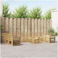 vidaXL Buiten bank set 11 st Wit Massief Acacia Hout