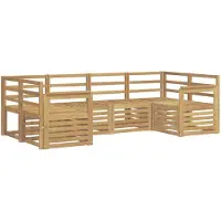vidaXL Buiten bank set 6 st Wit Massief Acacia Hout
