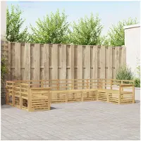 vidaXL Buiten bank set 10 st Wit Massief Acacia Hout