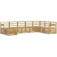 vidaXL Buiten bank set 8 st Wit Massief Acacia Hout