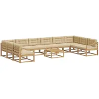 vidaXL Tuinset met 11 delen, wit en beige