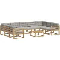 vidaXL Buiten bank set 10 st Wit en Lichtgrijs