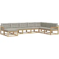 vidaXL Buiten bank set 8 st Wit en Lichtgrijs