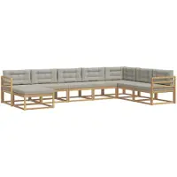 vidaXL Buiten bank set 8 st Wit en Lichtgrijs