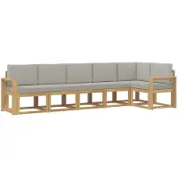 vidaXL Buiten bank set 6 st Wit en Lichtgrijs
