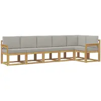 vidaXL Buiten bank set 6 st Wit en Lichtgrijs