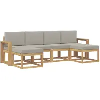 vidaXL Buiten bank set 6 st Wit en Lichtgrijs