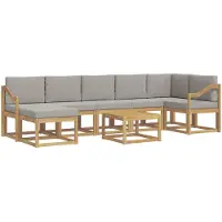 vidaXL Buiten bank set 8 st Wit en Lichtgrijs