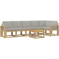 vidaXL Buiten bank set 7 st Wit en Lichtgrijs