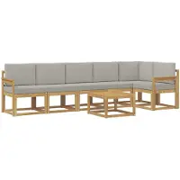 vidaXL Buiten bank set 7 st Wit en Lichtgrijs