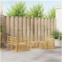 vidaXL Buiten bank set 6 st Wit Massief Acacia Hout