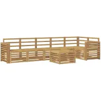 vidaXL Buiten bank set 7 st Wit Massief Acacia Hout