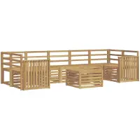 vidaXL Buiten bank set 8 st Wit Massief Acacia Hout