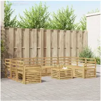 vidaXL Buiten bank set 10 st Wit Massief Acacia Hout