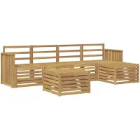 vidaXL Tuinset met 6 zitplaatsen, wit, massief acaciahout