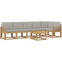 vidaXL Buiten bank set 7 st Wit en Lichtgrijs