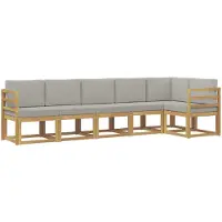 vidaXL Buiten bank set 6 st Wit en Lichtgrijs
