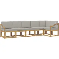 vidaXL Buiten bank set 6 st Wit en Lichtgrijs